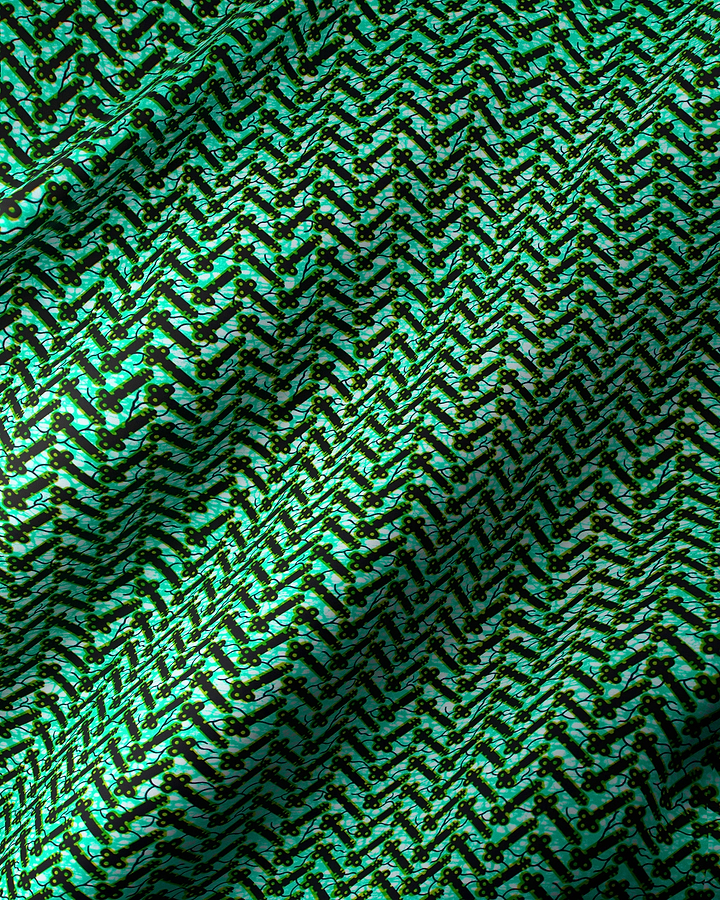 Emerald green fabric black keyhole wax hollandais vl46700.045