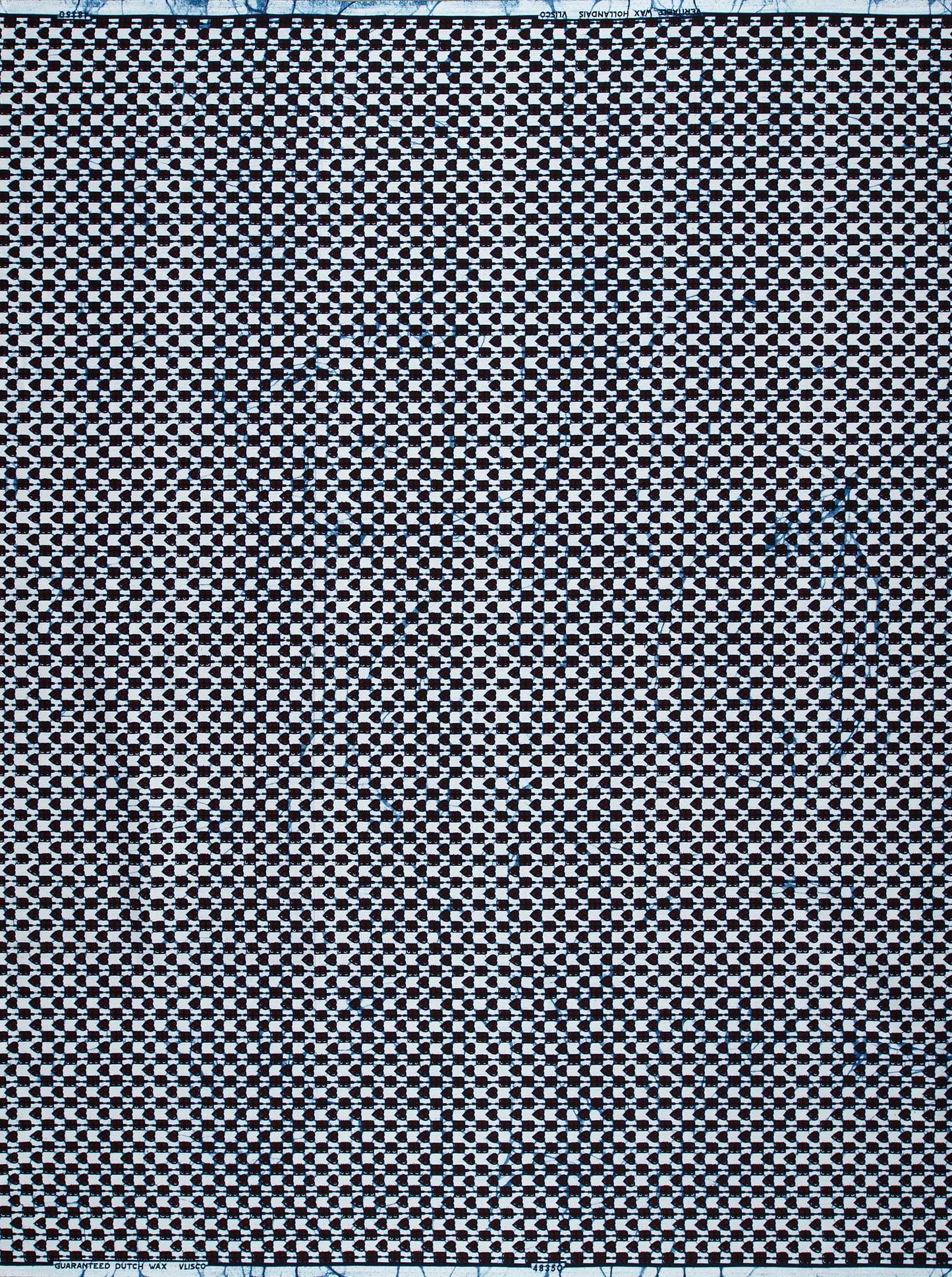 Black white checkered fabric woven wax hollandais vl48350.030