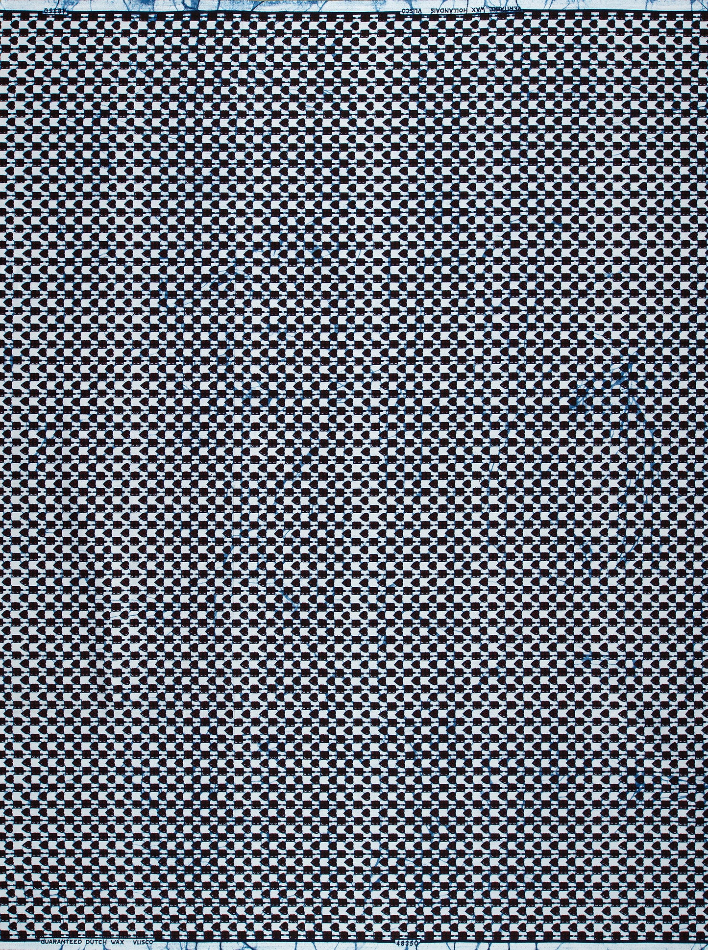 Black white checkered fabric woven wax hollandais vl48350.030