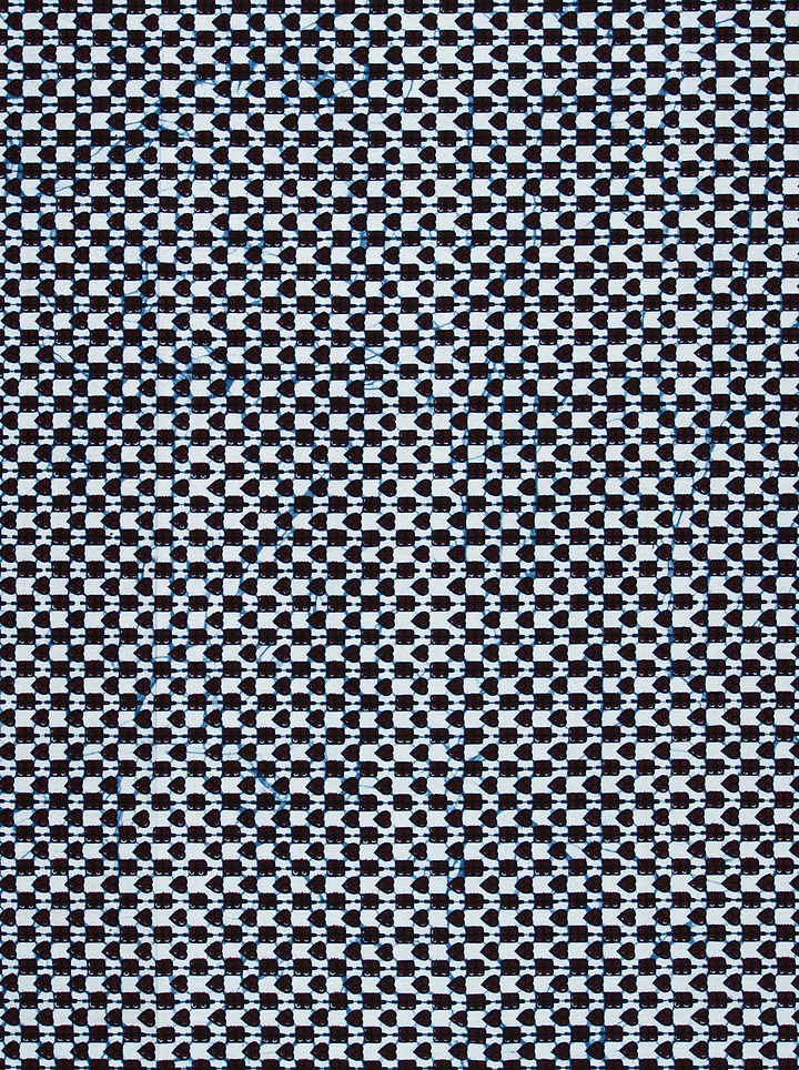 Black white checkered fabric subtle wax hollandais vl48350.030