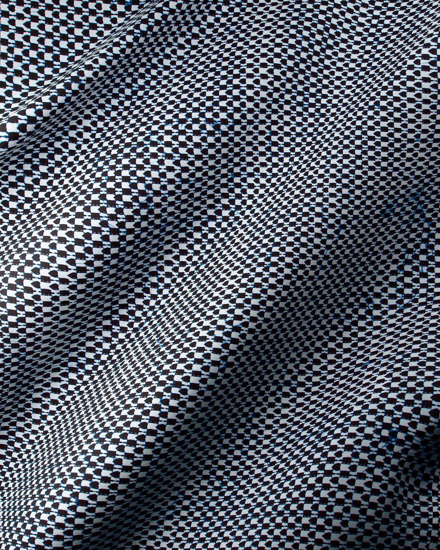 Black white checkered fabric subtle wax hollandais vl48350.030