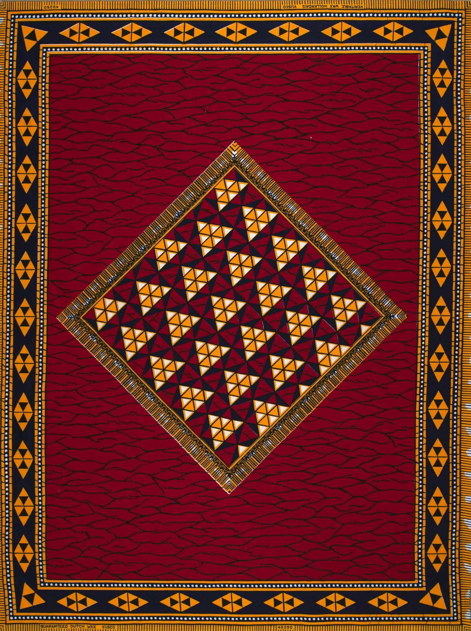 Rich red fabric central diamond-shaped wax hollandais vl49250.049