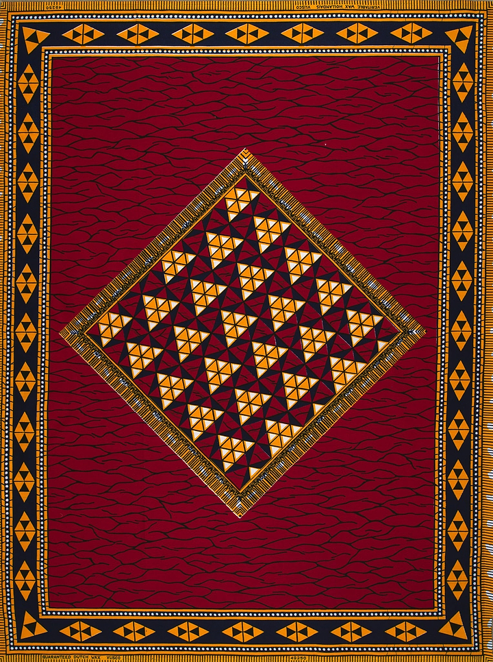 Rich red fabric central diamond-shaped wax hollandais vl49250.049