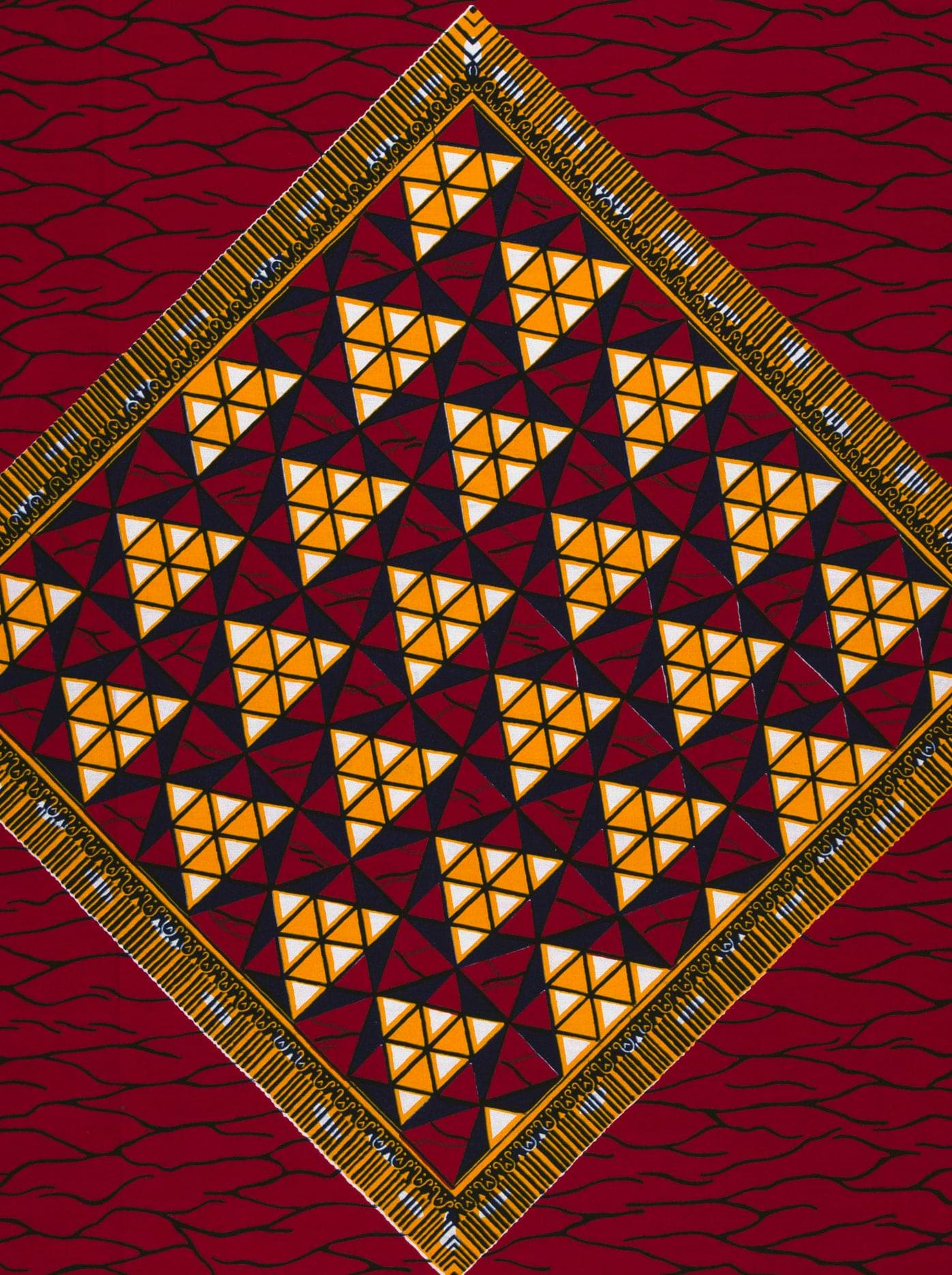 Vibrant red african print fabric wax hollandais vl49250.049