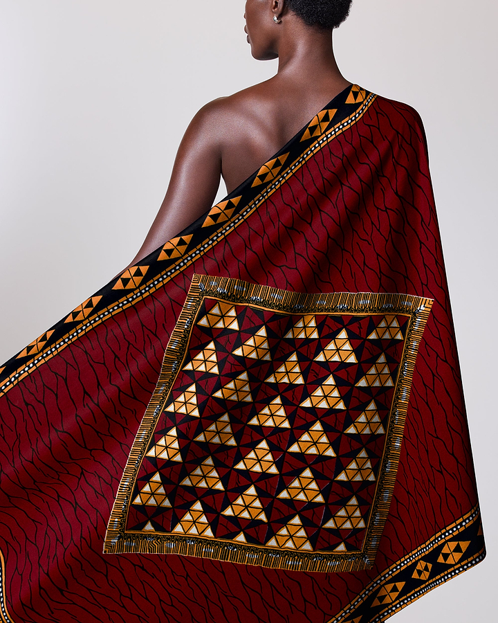 Rich maroon african print wrap wax hollandais vl49250.049