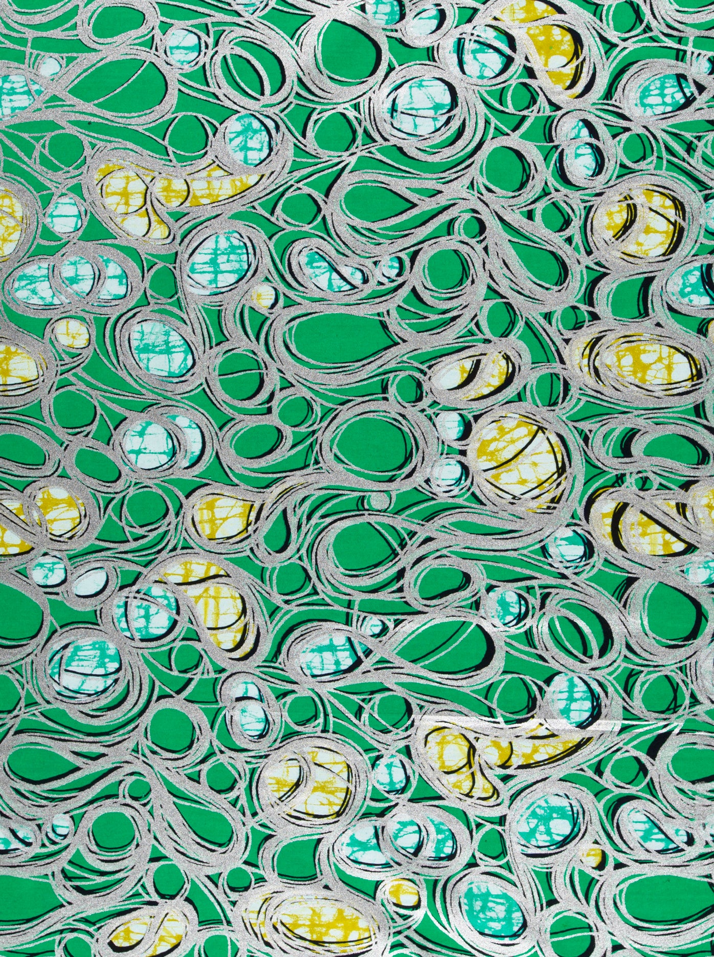 Vibrant green fabric bold abstract super-wax vl49271.018
