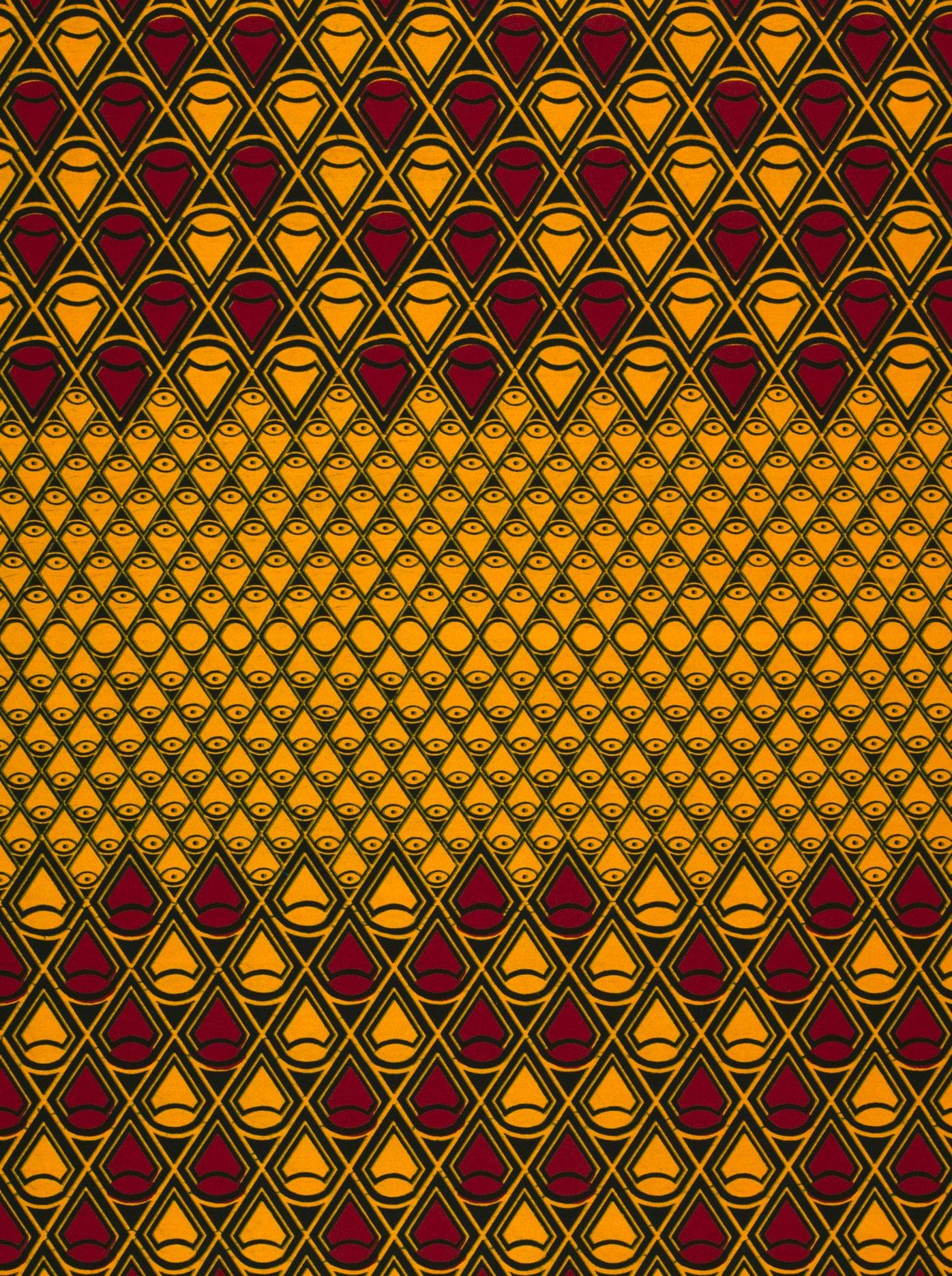 Vibrant orange deep red geometric wax hollandais vl50100.055