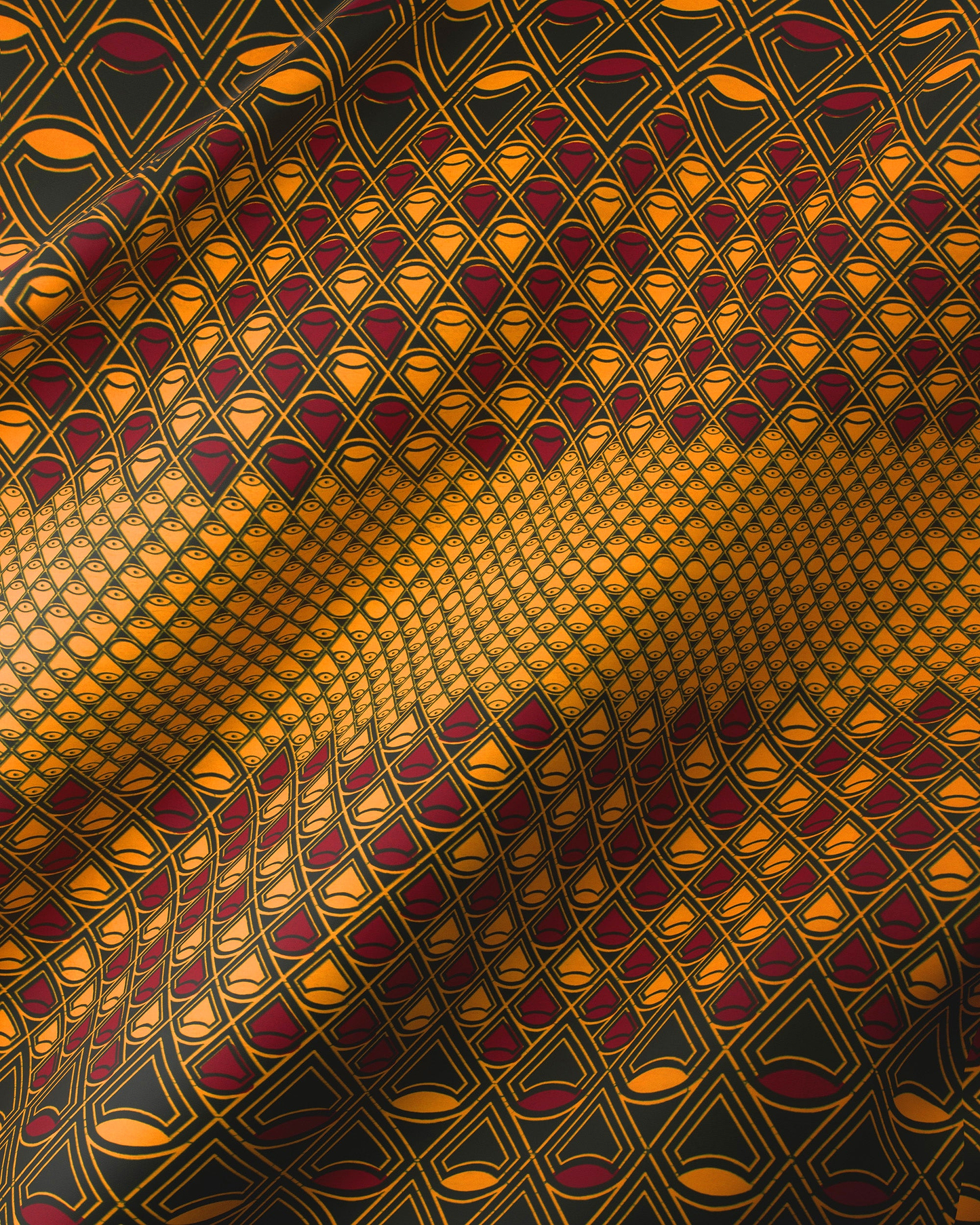 Richly patterned fabric bold geometric wax hollandais vl50100.055