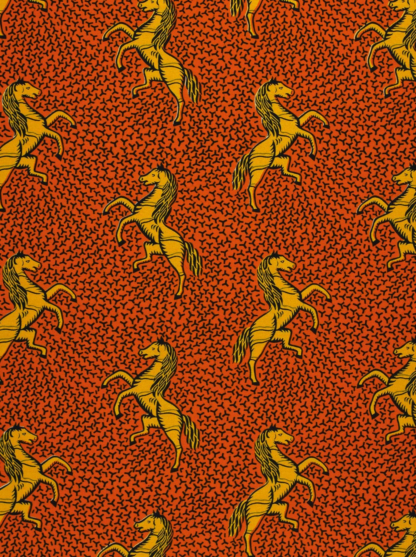 Vibrant orange fabric pattern golden-yellow wax hollandais vl53500.108