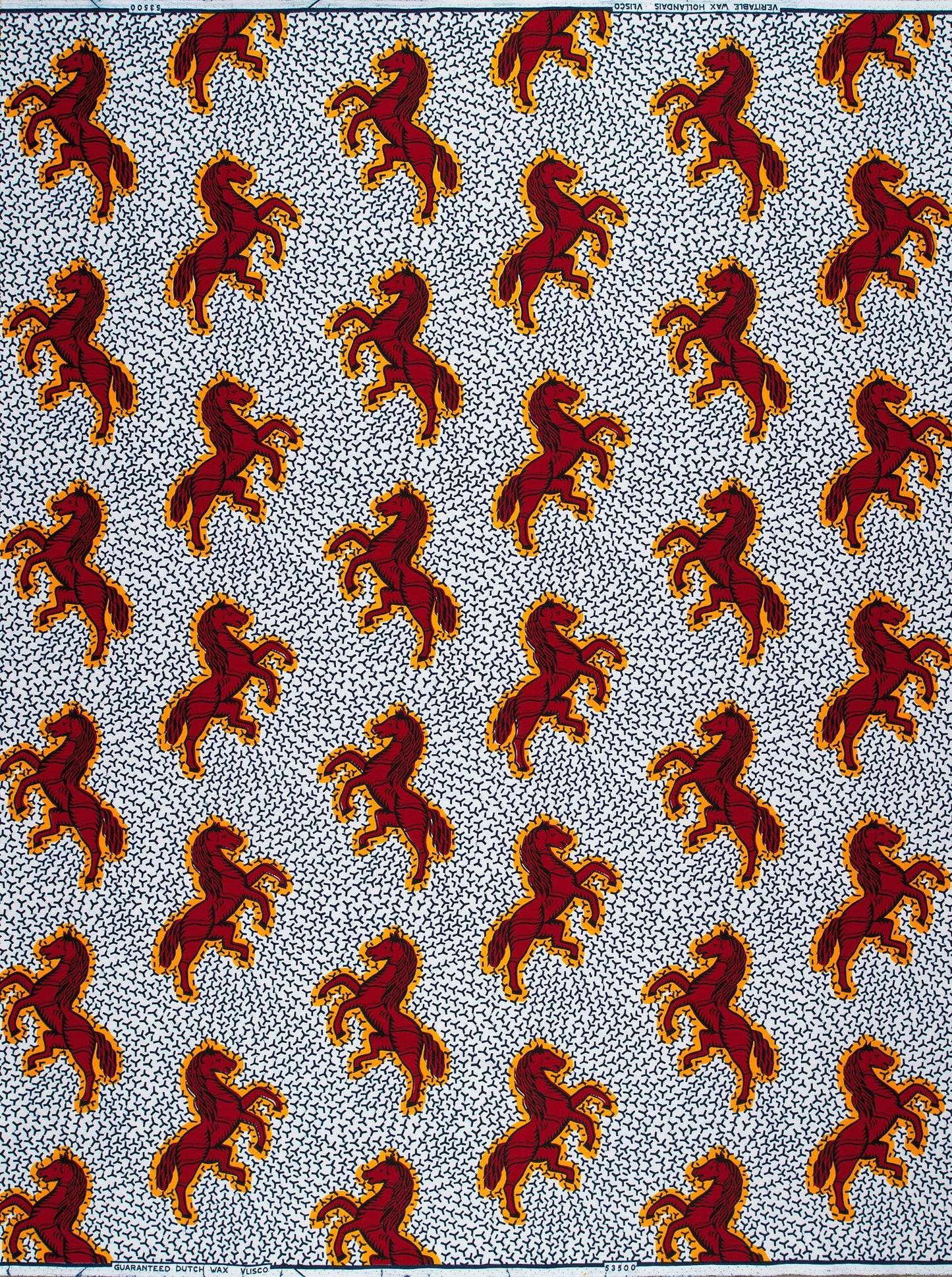 Red gold stylized horse pattern wax hollandais vl53500.110