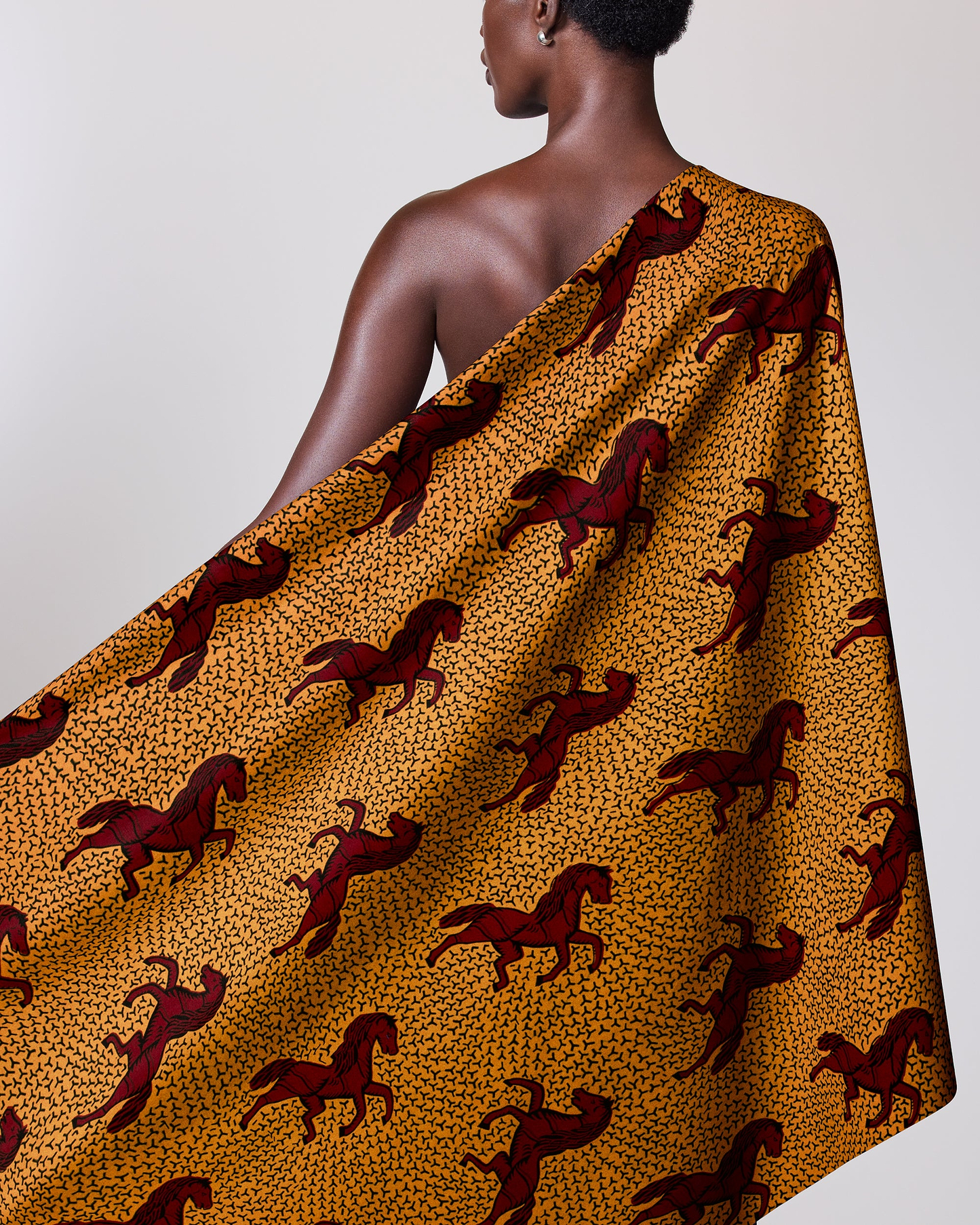One-shoulder wrap dress vibrant gold wax hollandais vl53500.112