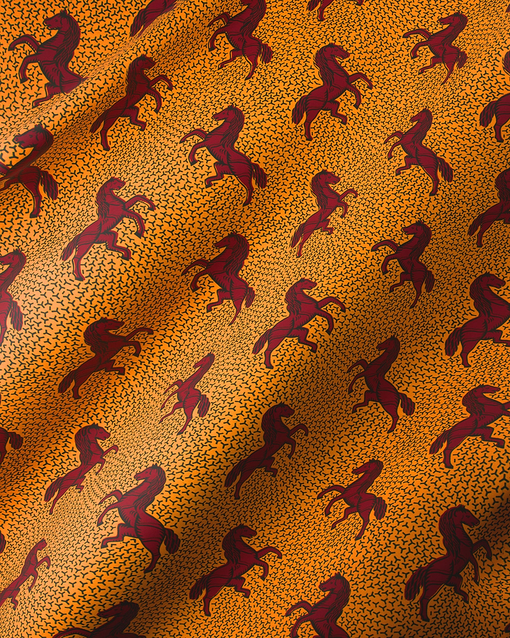 Horse-patterned fabric wax hollandais vl53500.112