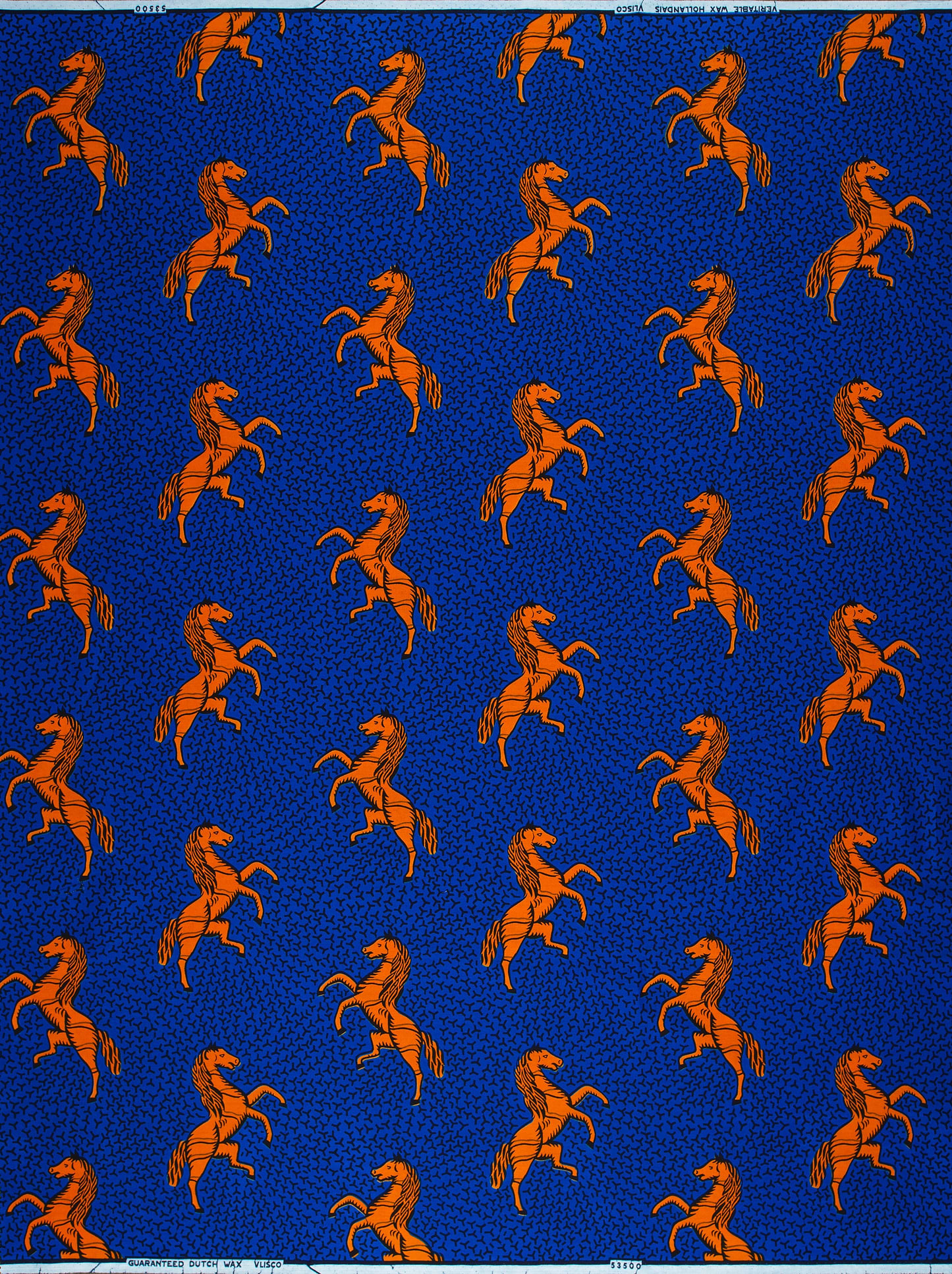 Vibrant orange horse pattern printed wax hollandais vl53500.131