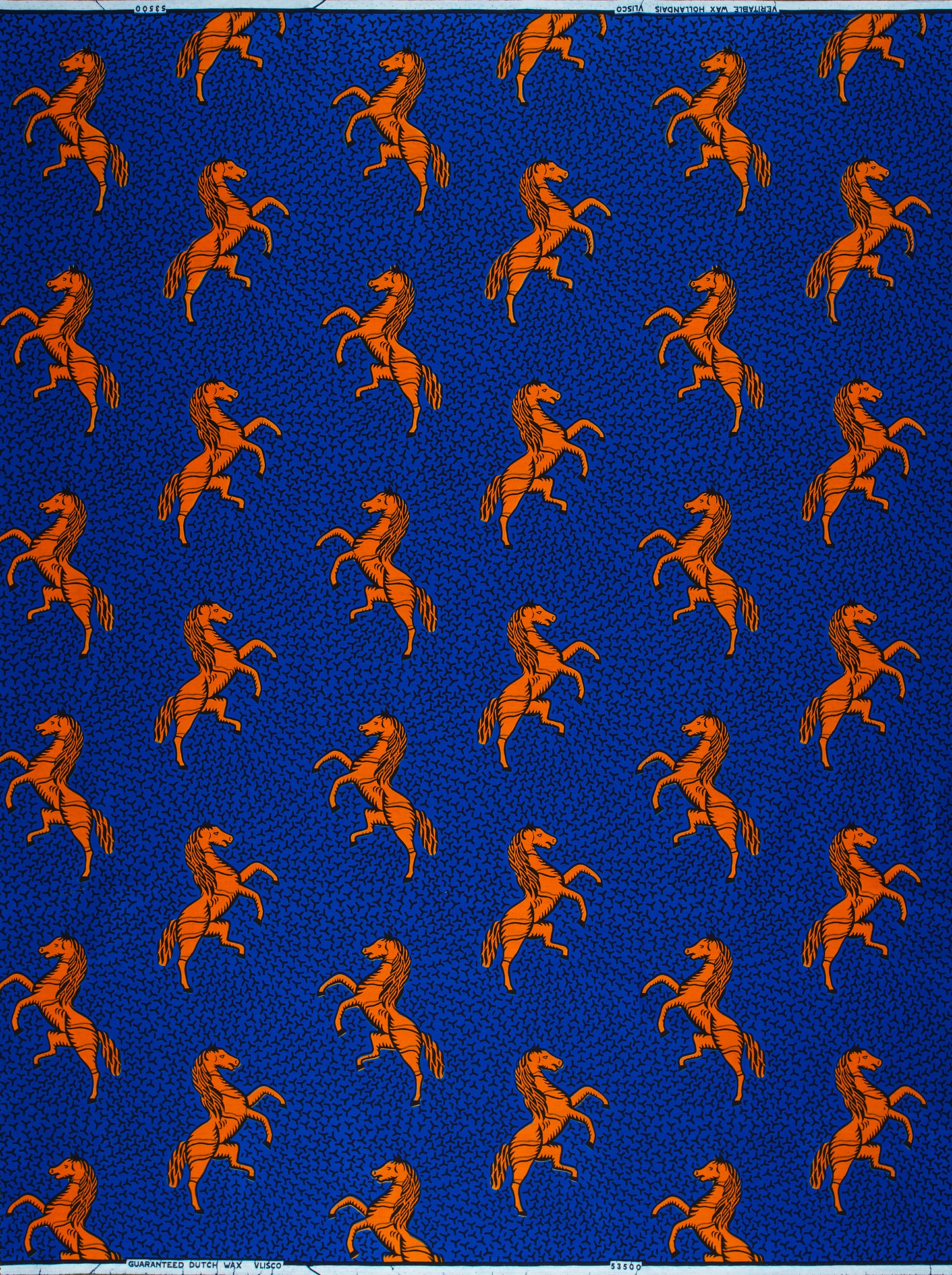 Vibrant orange horse pattern printed wax hollandais vl53500.131