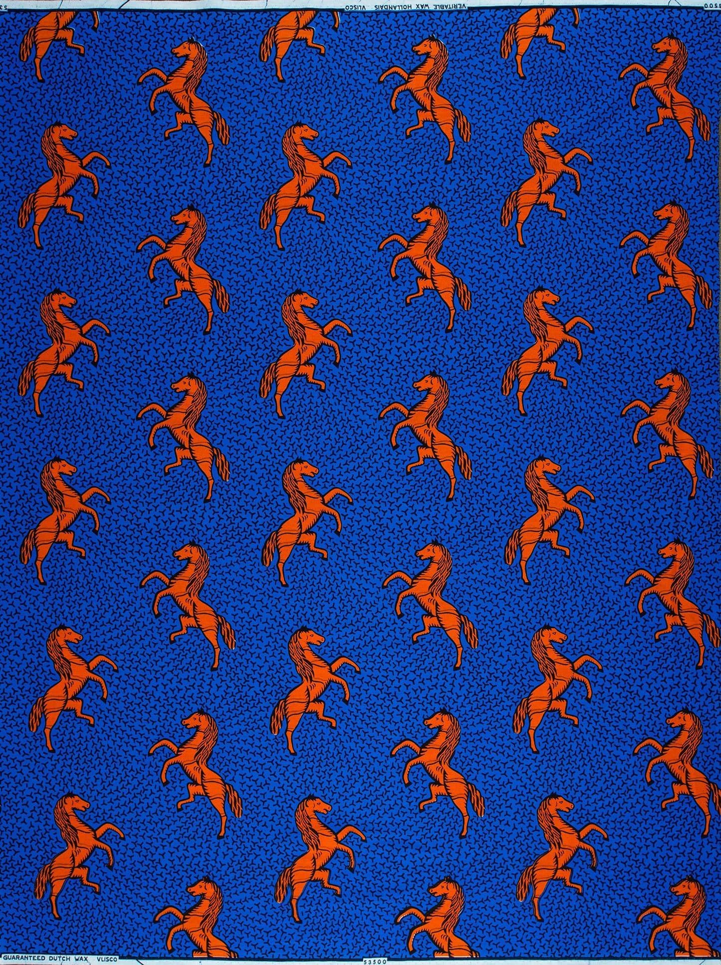 Vibrant orange horse pattern rich wax hollandais vl53500.151