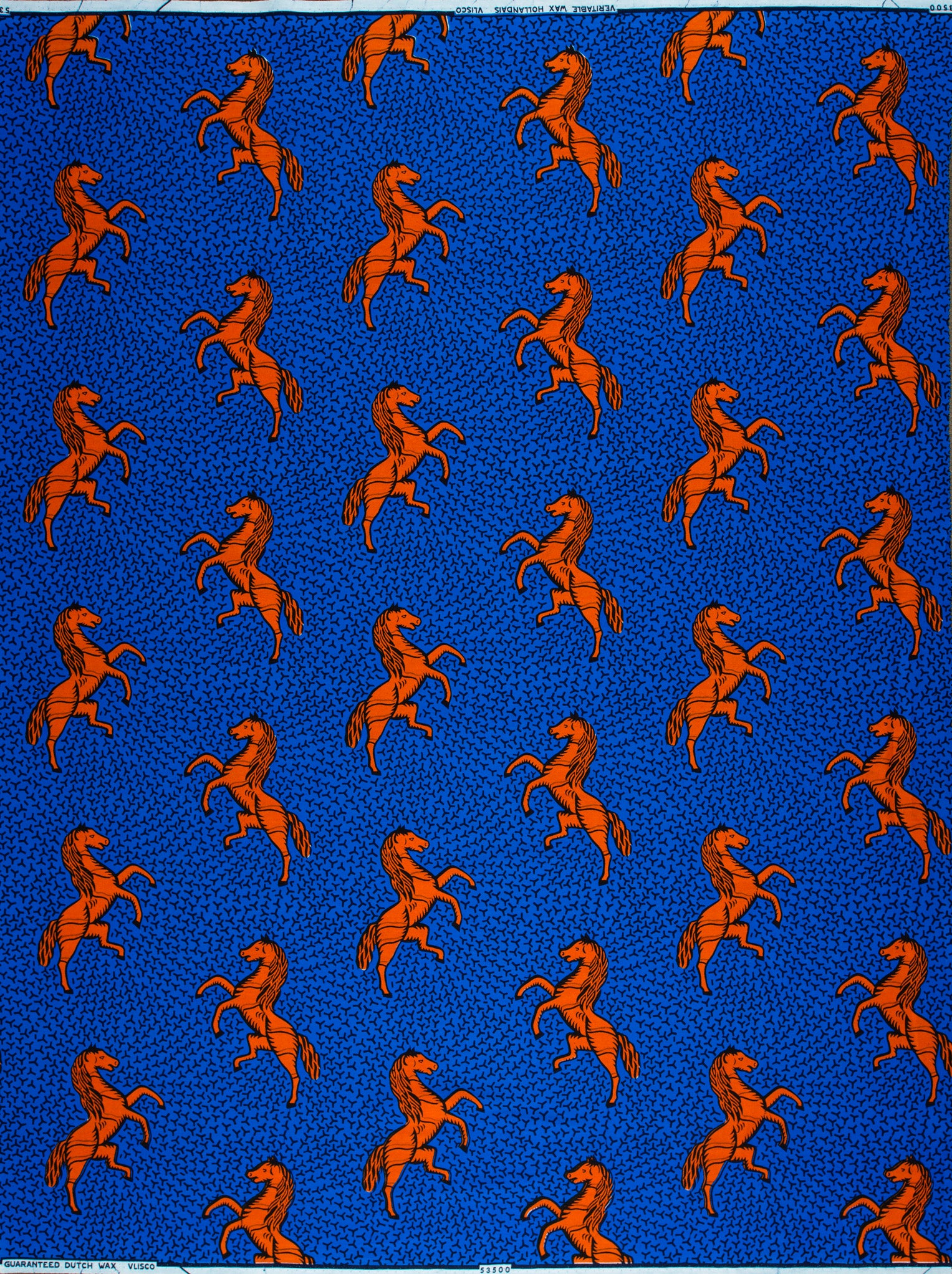 Vibrant orange horse pattern rich wax hollandais vl53500.151