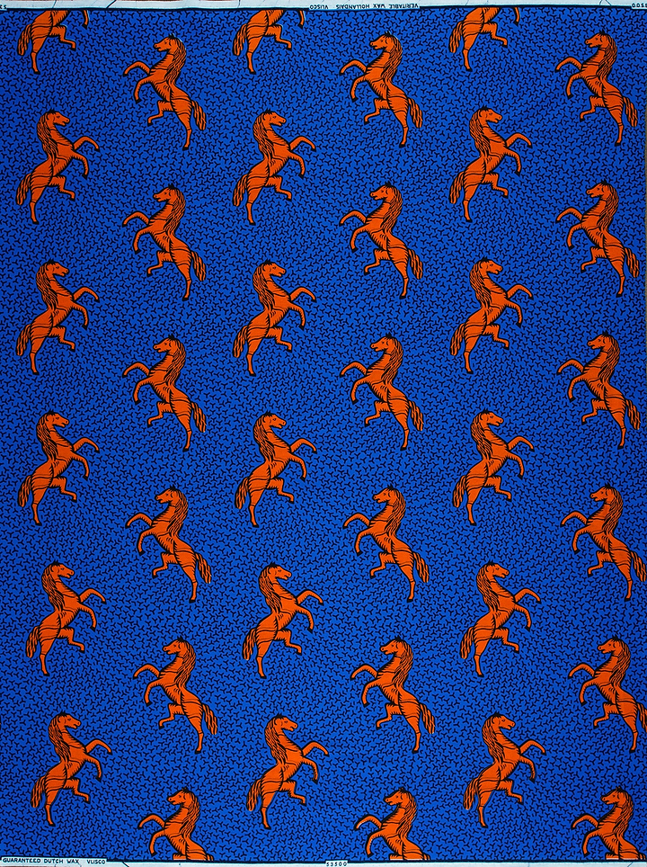 Vibrant orange horse pattern rich wax hollandais vl53500.151