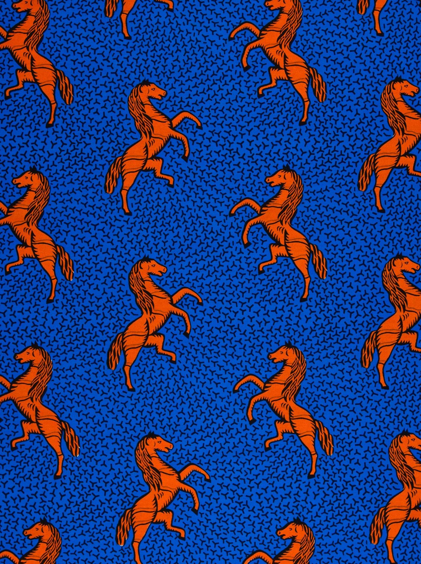 Vibrant orange horse pattern printed wax hollandais vl53500.151