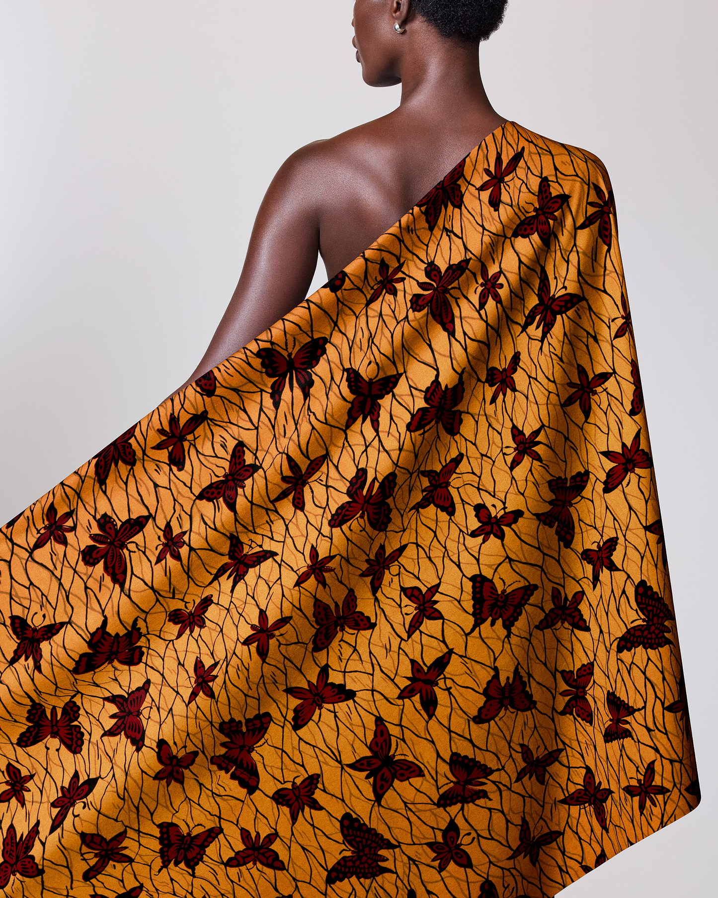 Vibrant orange fabric bold pattern wax hollandais vl53700.041