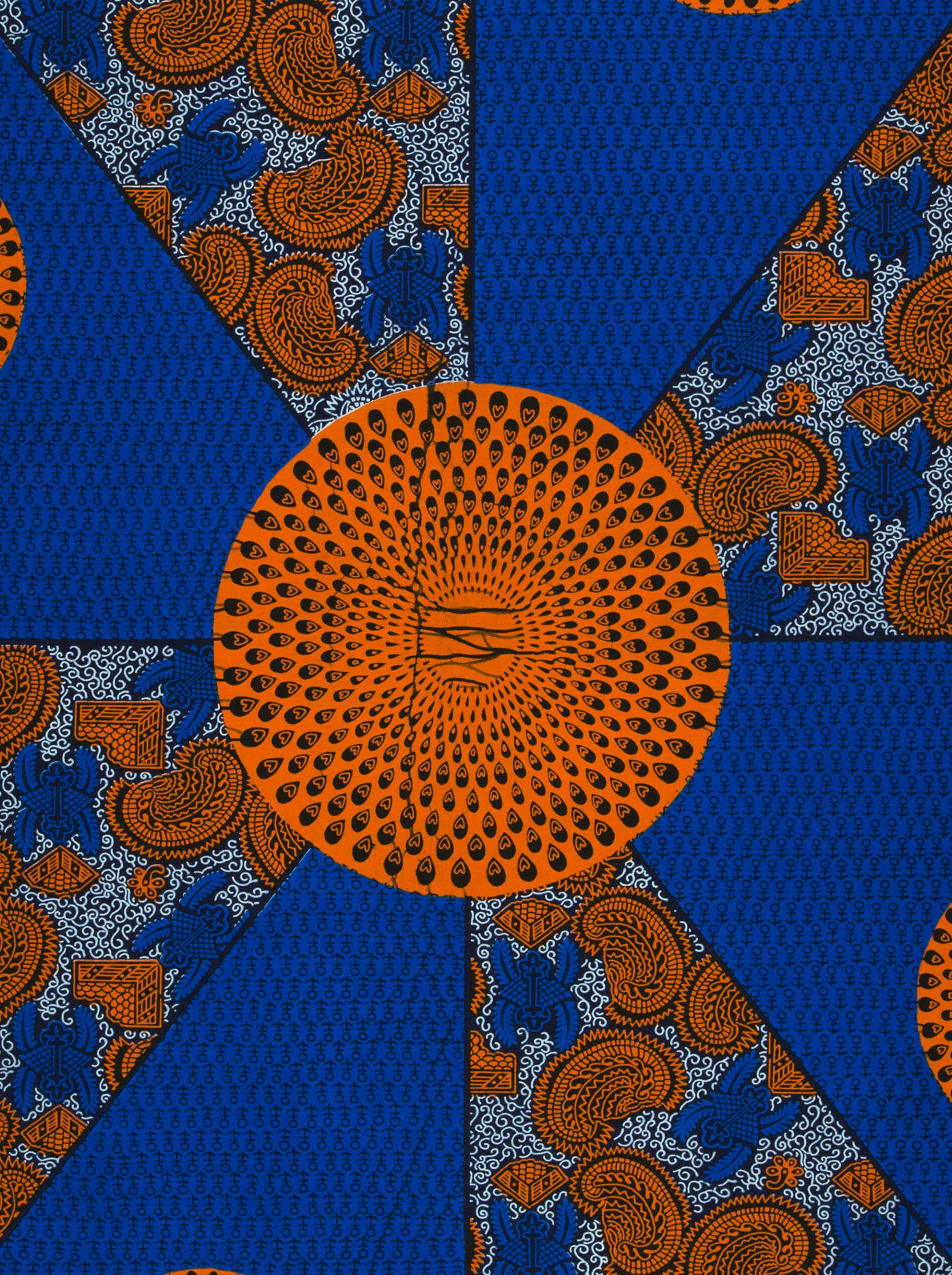 Vibrant orange circular pattern intricate wax hollandais vl55650.094