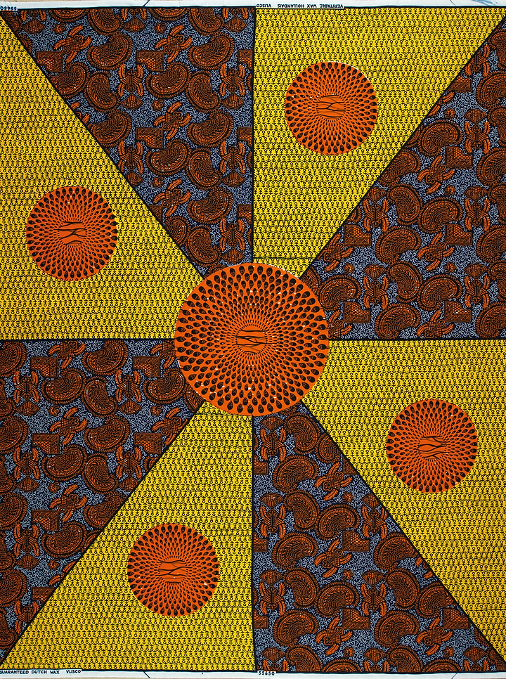 Geometric patterned fabric wax hollandais vl55650.106