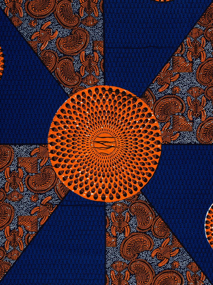 Vibrant orange circular pattern intricate wax hollandais vl55650.140