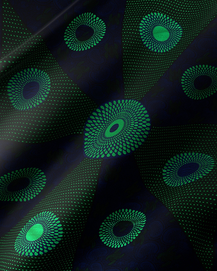 Dark fabric pattern green circular sky wax vl55650.144