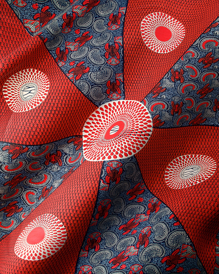 Wax Hollandais | VL55650.152 | Red Embellished