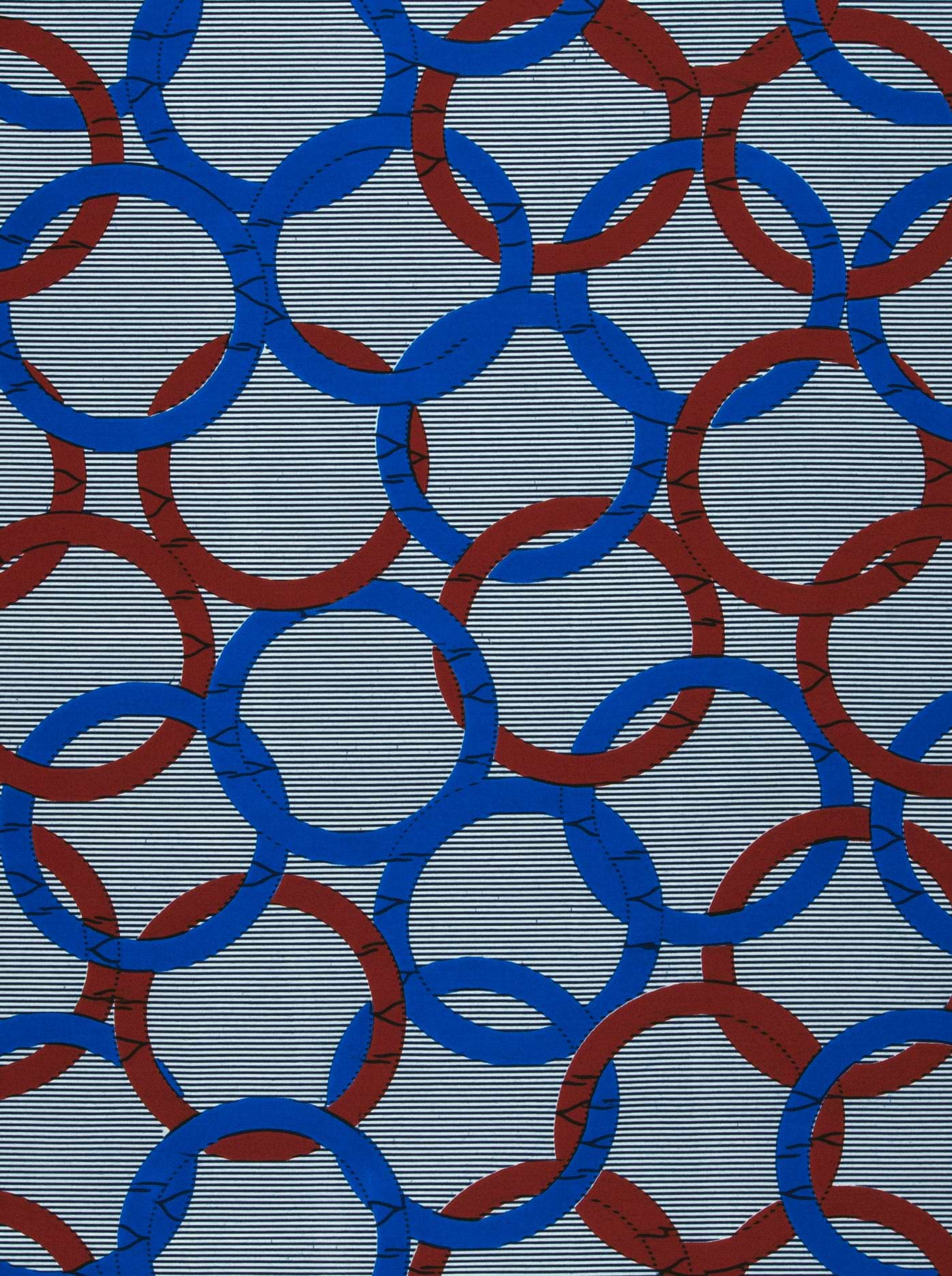 Blue red circles pattern wax hollandais vl73650.167