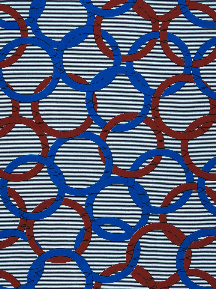 Blue red circles pattern wax hollandais vl73650.167