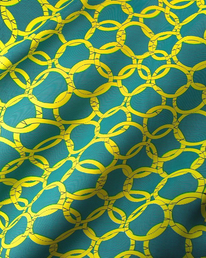 Vibrant teal silk scarf adorned wax hollandais vl73650.169