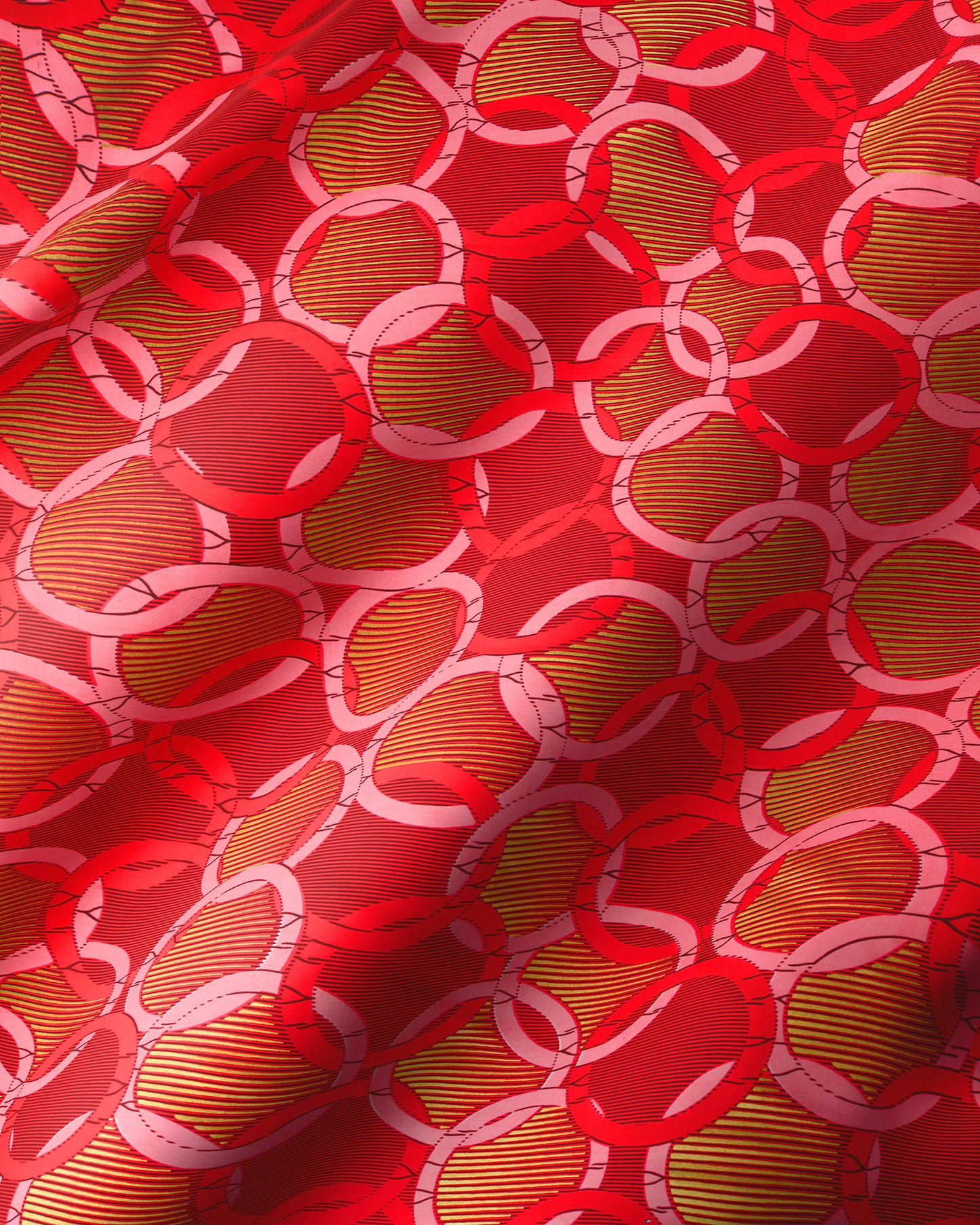 Vibrant red silk scarf intricate wax hollandais vl73650.239