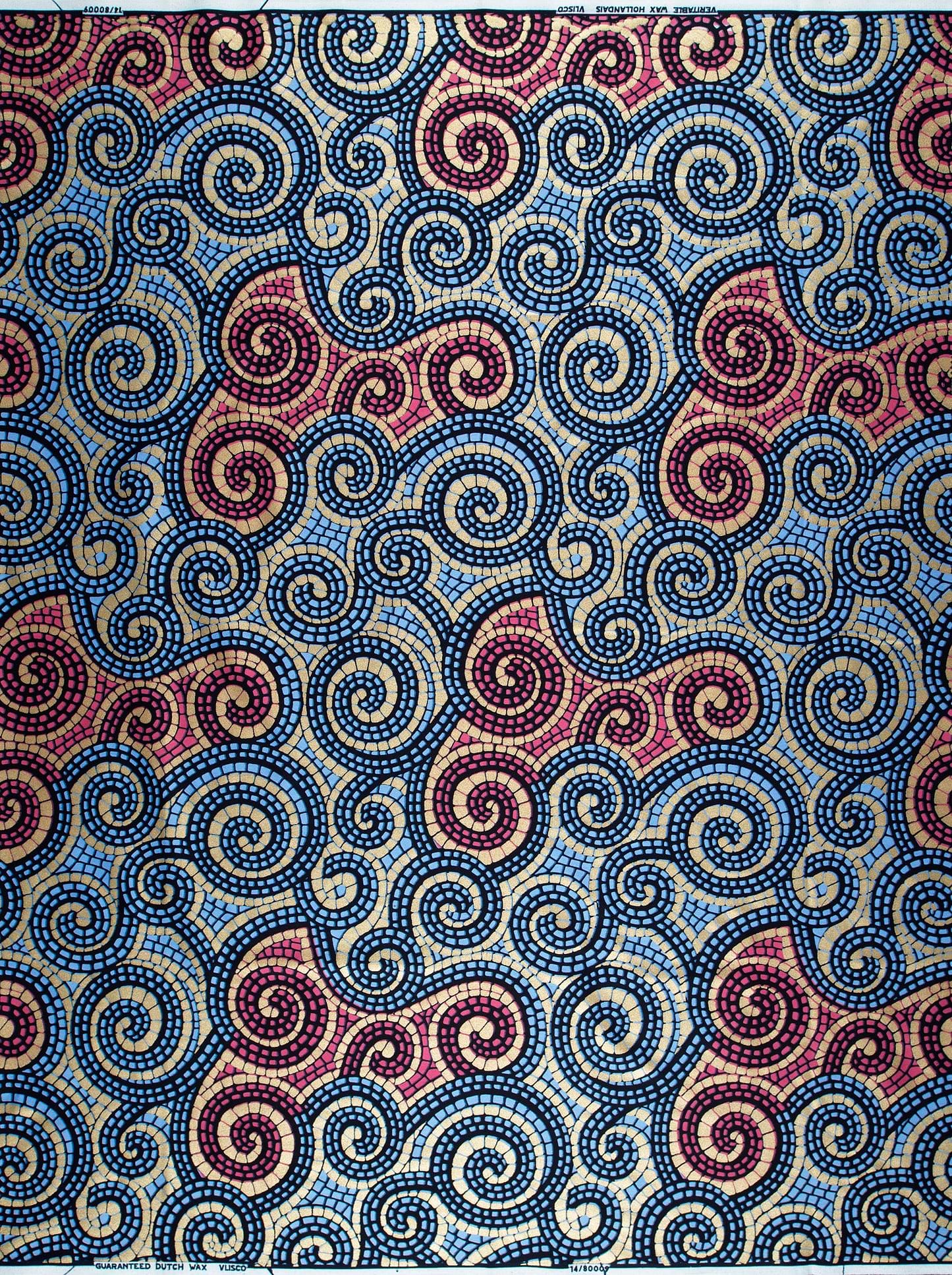 Vibrant african print fabric mosaic wax hollandais vl80009.024