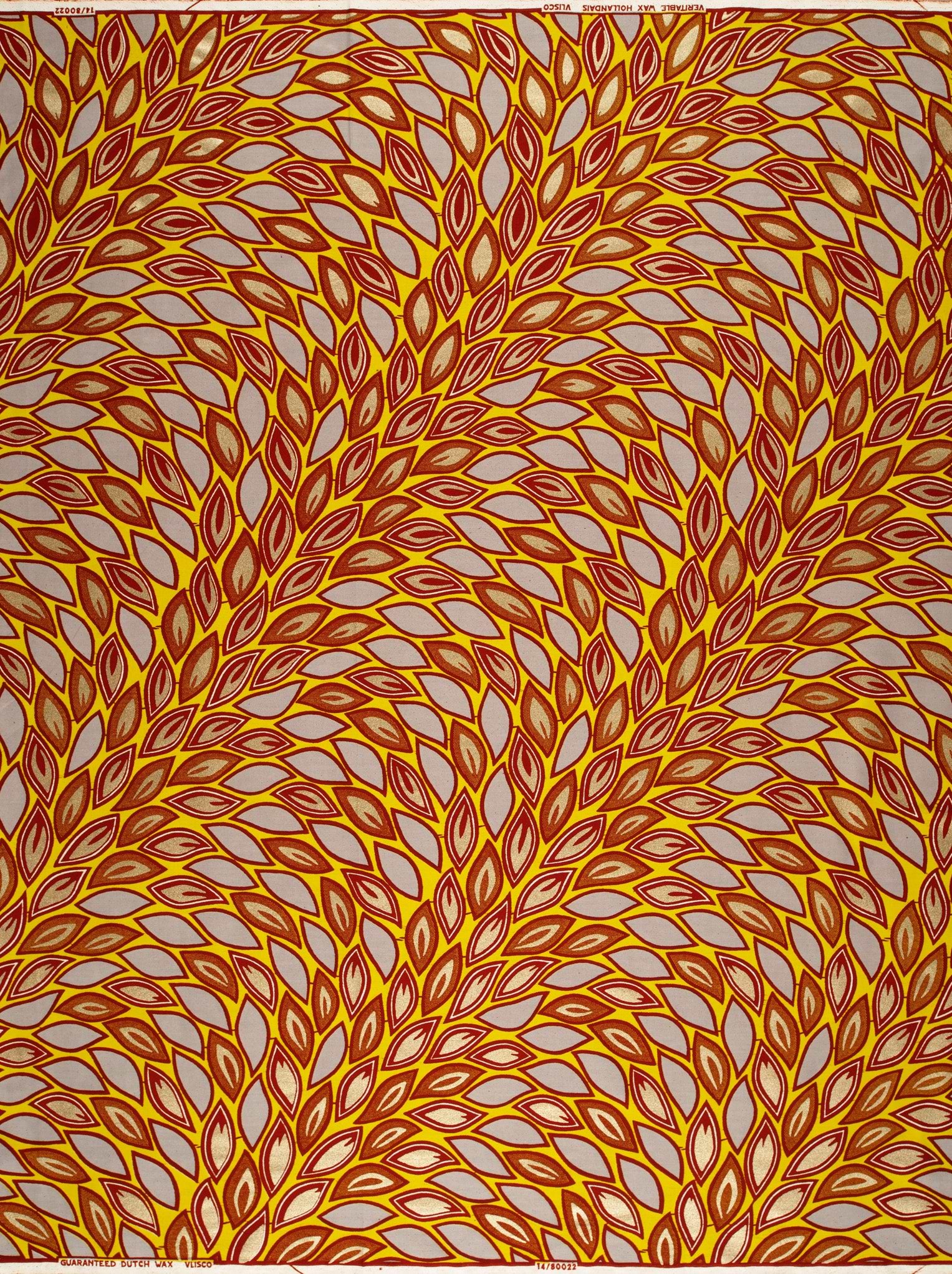 Vibrant yellow fabric pattern stylized wax hollandais vl80022.006