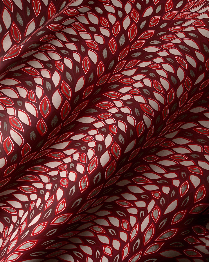 Rich burgundy fabric pattern stylized wax hollandais vl80022.007
