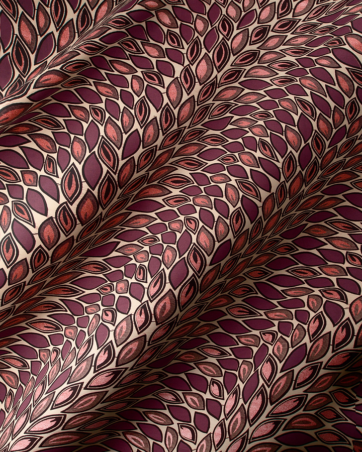 Fabric pattern stylized leaf shapes wax hollandais vl80022.008