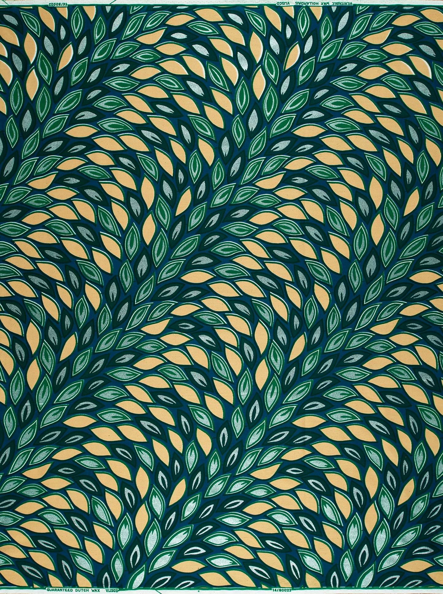 Dark teal fabric pattern stylized wax hollandais vl80022.010