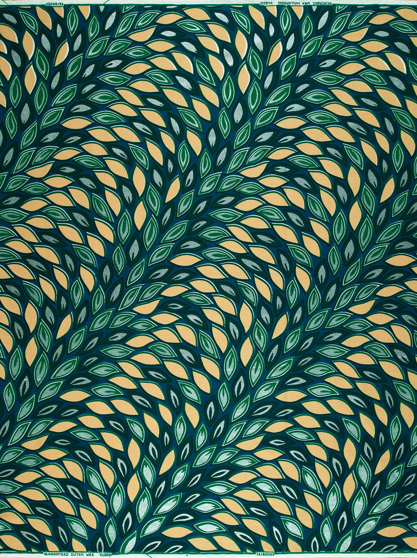 Dark teal fabric pattern stylized wax hollandais vl80022.010