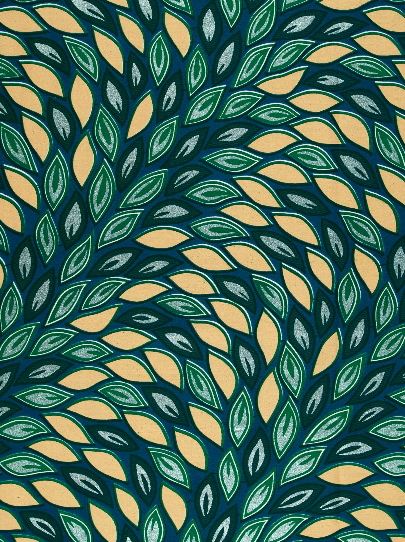 Vibrant fabric pattern stylized leaves wax hollandais vl80022.010