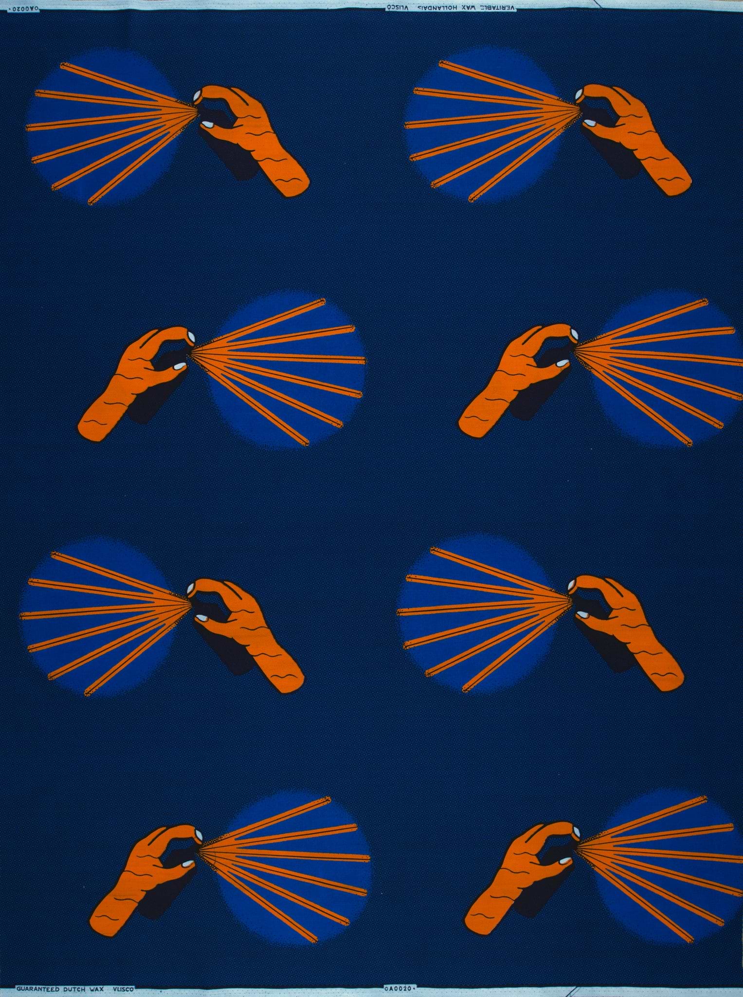 Deep blue fabric pattern stylized wax hollandais vla0020.157