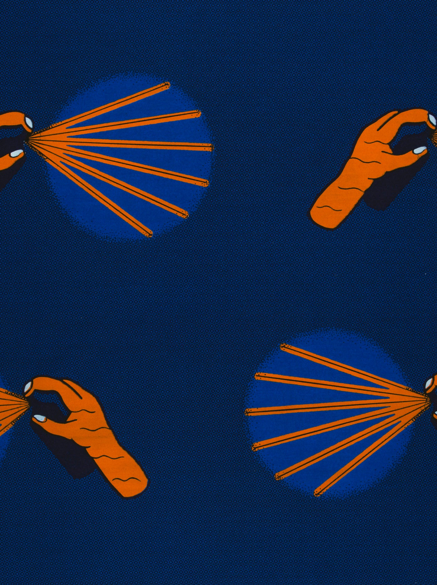 Orange illustrated hands fans deep wax hollandais vla0020.157