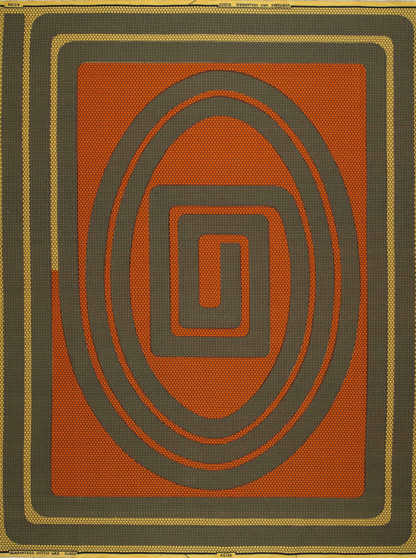 Orange gray patterned rug wax hollandais vla0196.117