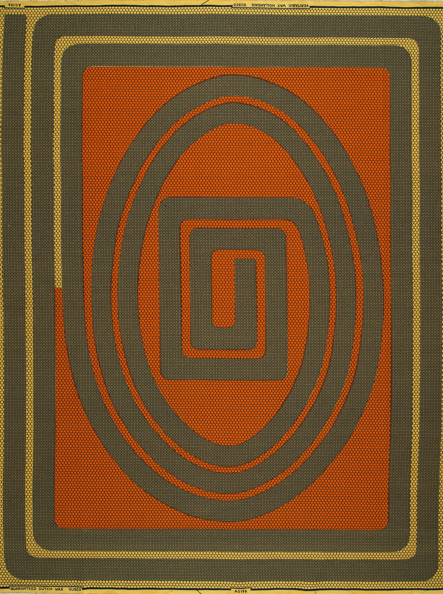 Orange gray patterned rug wax hollandais vla0196.117
