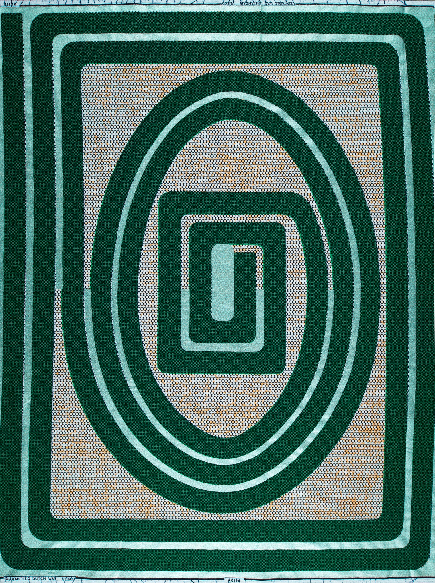 Green teal geometric patterned textile wax hollandais vla0196.127