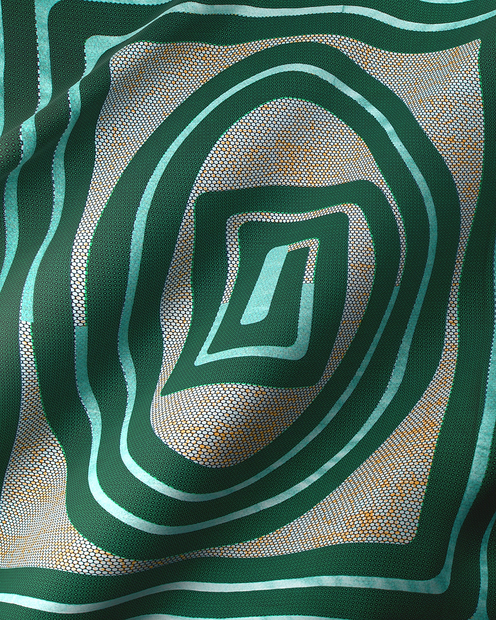 Dark green teal abstract patterned wax hollandais vla0196.127