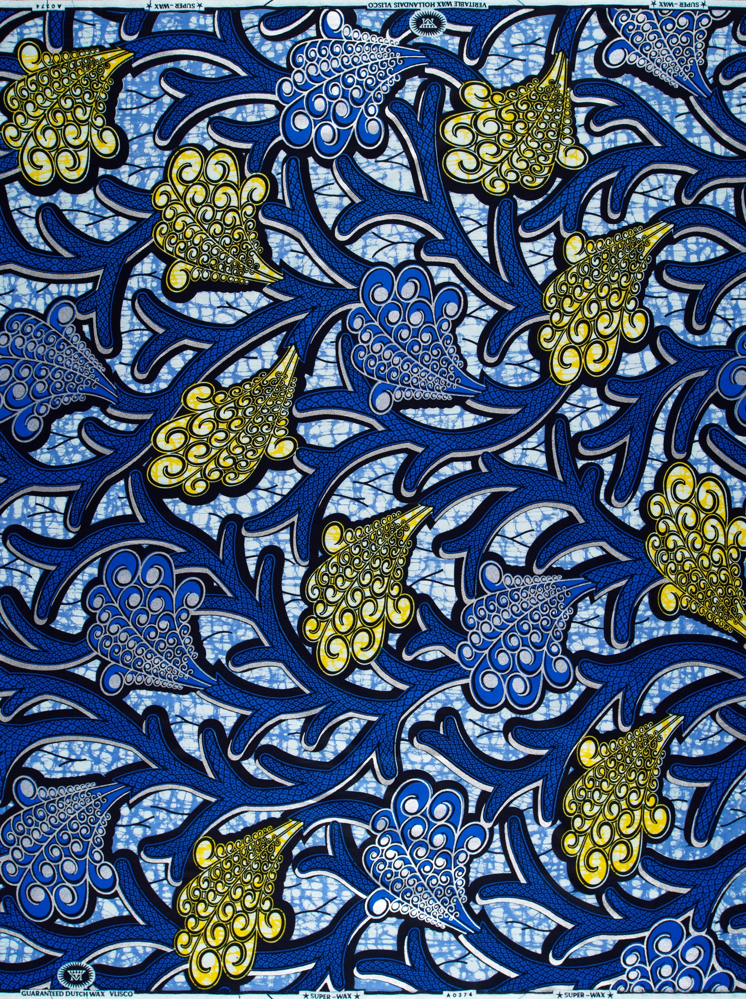 Vibrant blue gold african print super-wax vla0374.029
