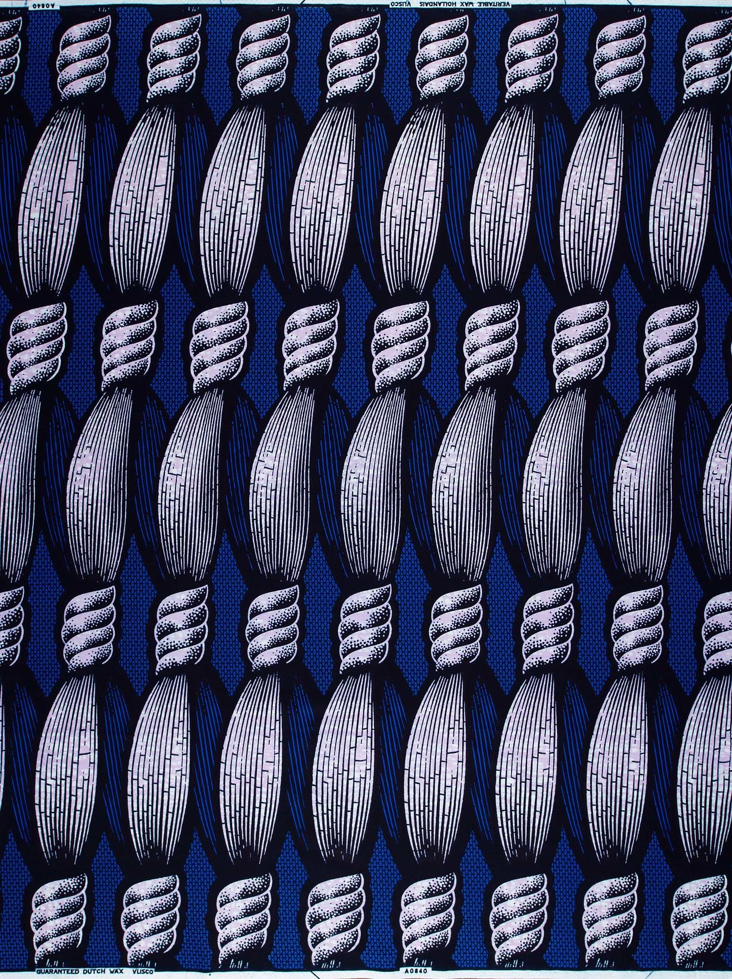 Blue fabric pattern stylized twisted wax hollandais vla0840.012