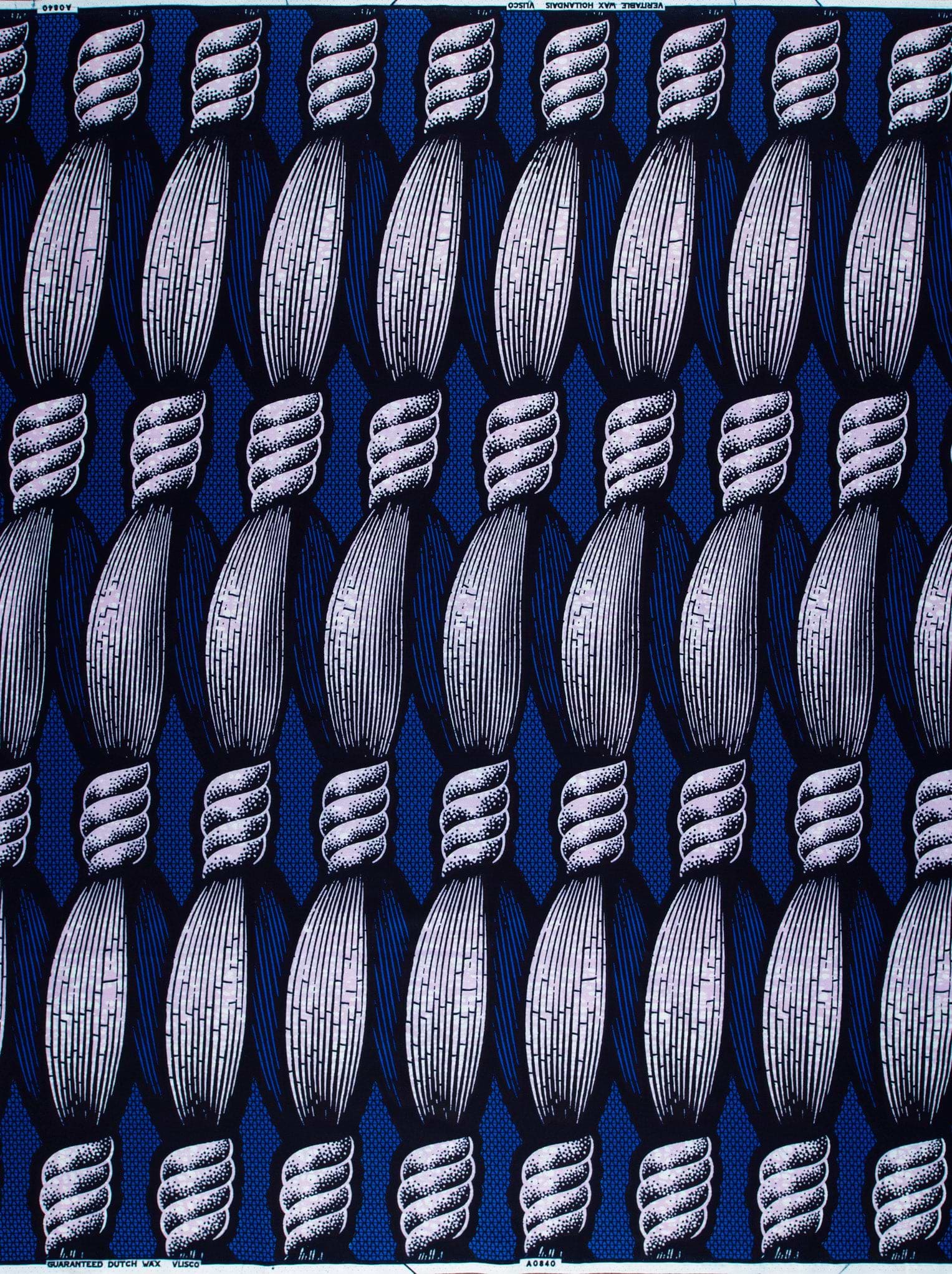 Blue fabric pattern stylized twisted wax hollandais vla0840.012