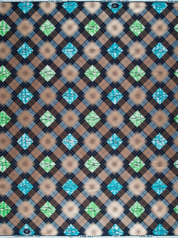 Tartan-patterned fabric diamond design brown super-wax vla0947.065
