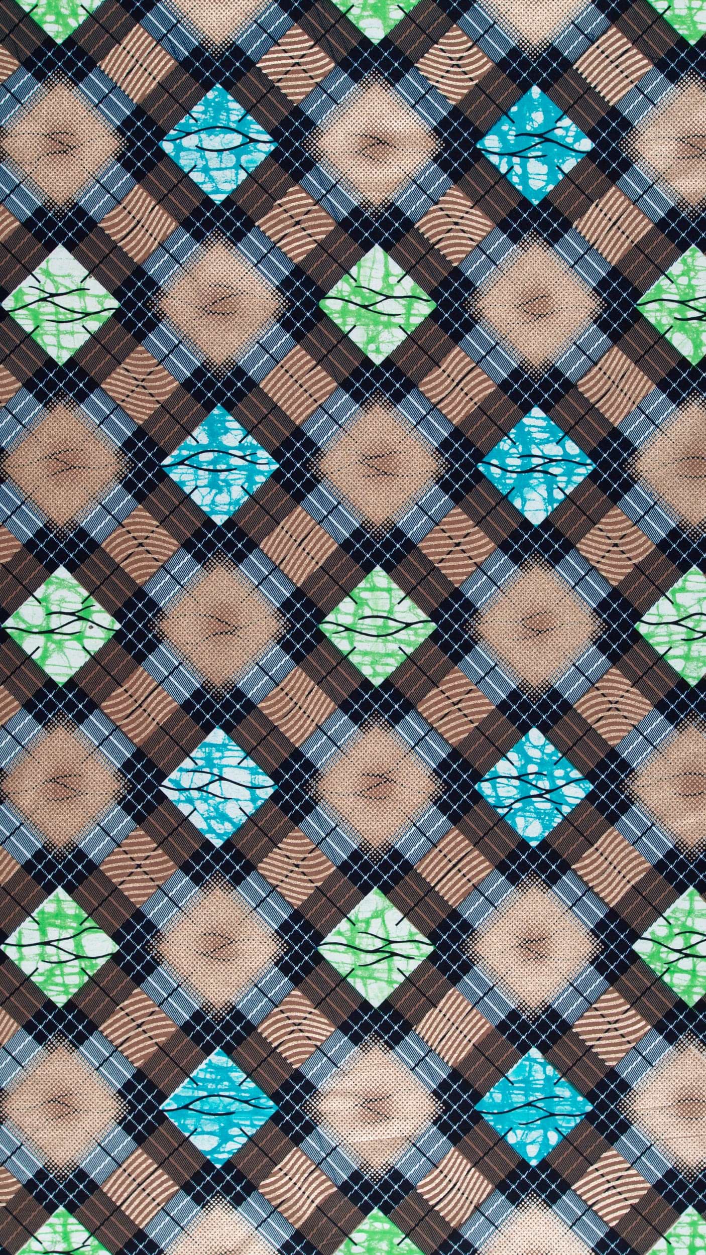 Vibrant geometric-patterned fabric diamond grid super-wax vla0947.065